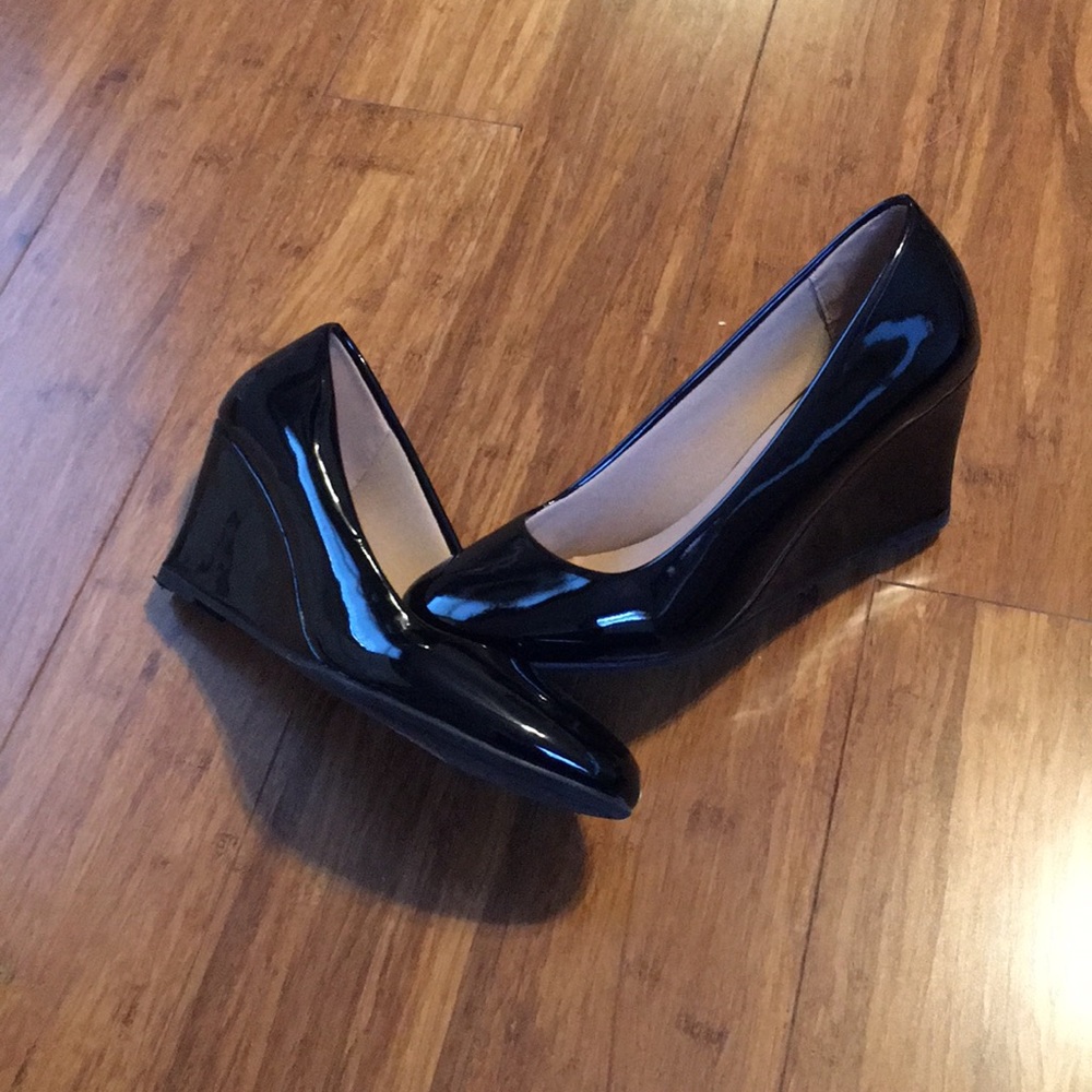 Black Patent wedge heels size 5 1/2